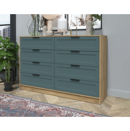 Kомод Тренд КТ-К157 (Дуб золотой ЛДСП/ Верде ЛМДФ) Ш1565 В1020 Г451